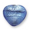 15mm light blue heart Silver foil bead