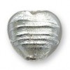 15mm crystal heart Silver foil bead
