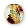 12 x 6mm coin - Red Dot Gold Foil glass bead