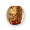 13 x 13mm Rotund Bead - Gold Foil red glass bead