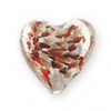 Silver foil Red Fleck heart 20mm