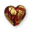 Gold foil Red heart 16mm glass beads - Outer foil
