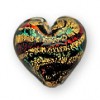 Gold foil Multi Swirl heart 16mm glass beads - inner foil