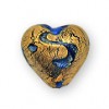 Gold foil Blue heart 12mm glass beads - Outer foil