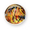 20mm flat Round Gold Multi colour glass lampwork bead