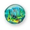 20mm flat Round Blue Multi colour glass lampwork bead