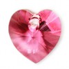 Rose Swarovski heart pendant 10.3 x 10mm - 6228
