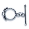 Silver Plated Toggle Clasp 27mm x 14.5mm - Ball