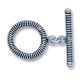 Silver Plated Toggle Clasp 27.5mm x 17.5mm - Spiral