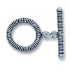 Silver Plated Toggle Clasp 27.5mm x 17.5mm - Spiral