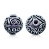 Silver Plated Bali Beads 14mm - Rope & Dot