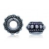 Spacer beads silver plated 7.5mm - Rope & Round pack 10